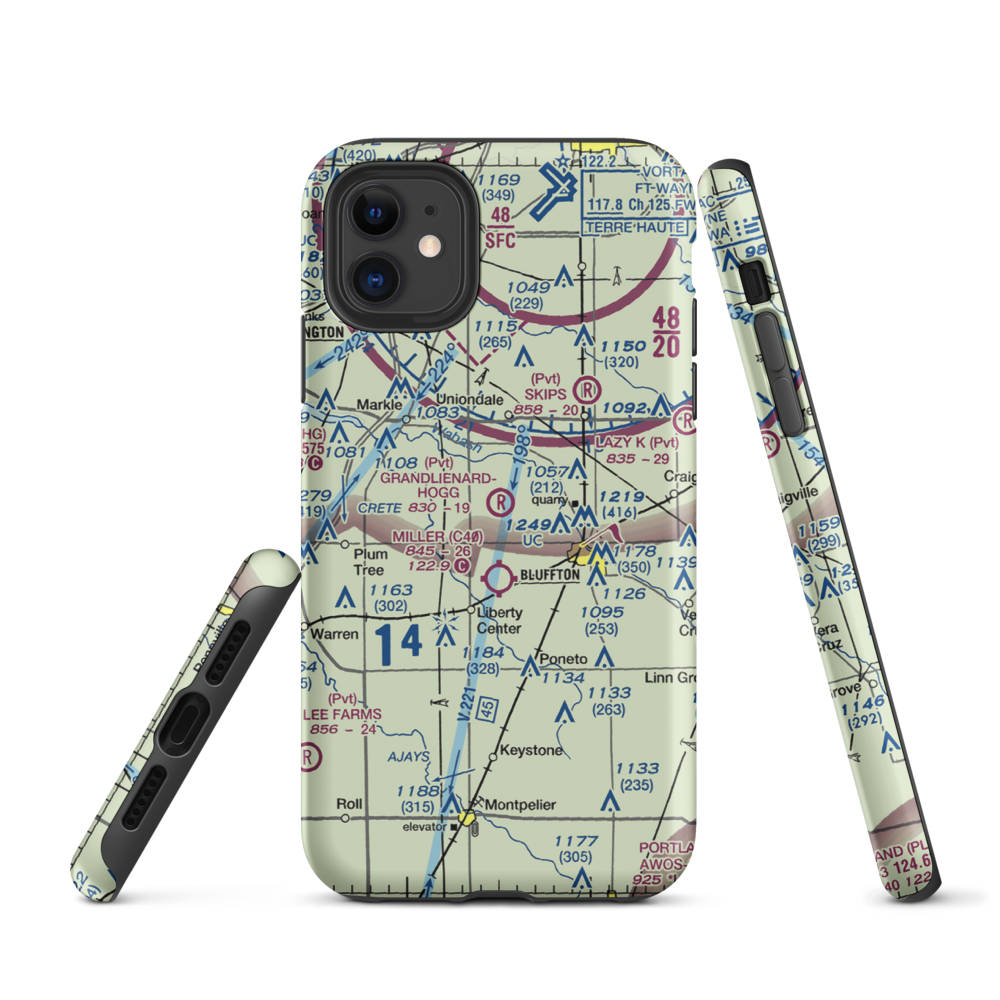Grandlienard-Hogg Airport (II01) VFR Sectional  Tough iPhone Case iPhone 11 model shown