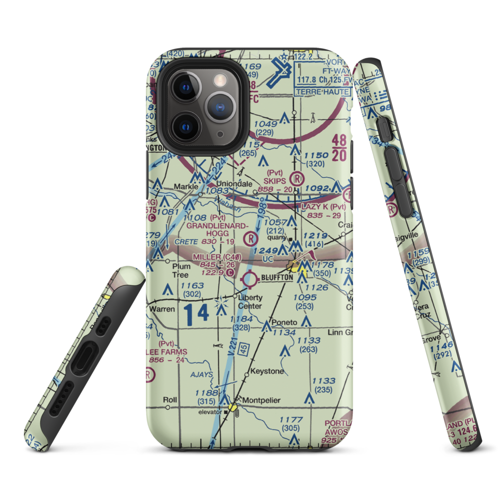 Grandlienard-Hogg Airport (II01) VFR Sectional  Tough iPhone Case iPhone 11 Pro model shown