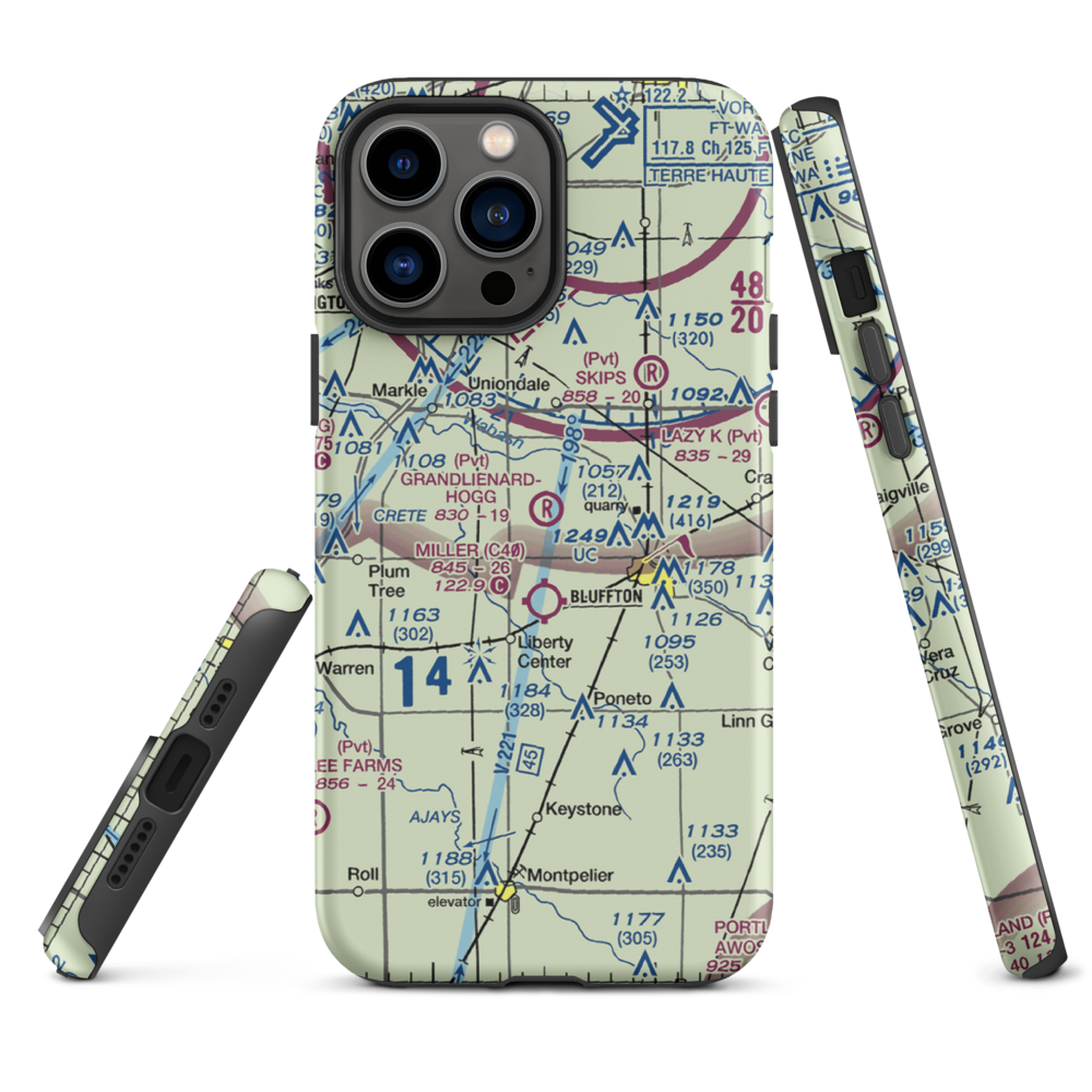 Grandlienard-Hogg Airport (II01) VFR Sectional  Tough iPhone Case iPhone 13 Pro Max model shown