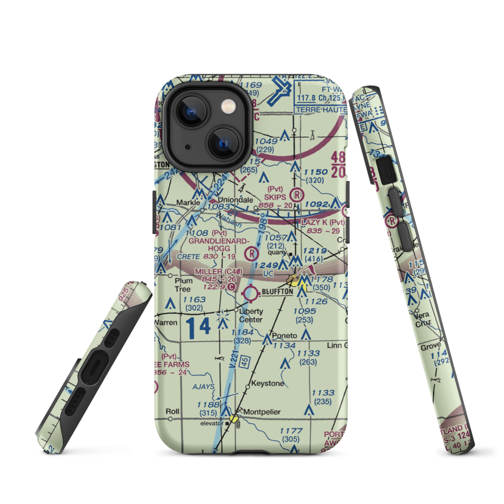 Grandlienard-Hogg Airport (II01) VFR Sectional  Tough iPhone Case iPhone 14 model shown