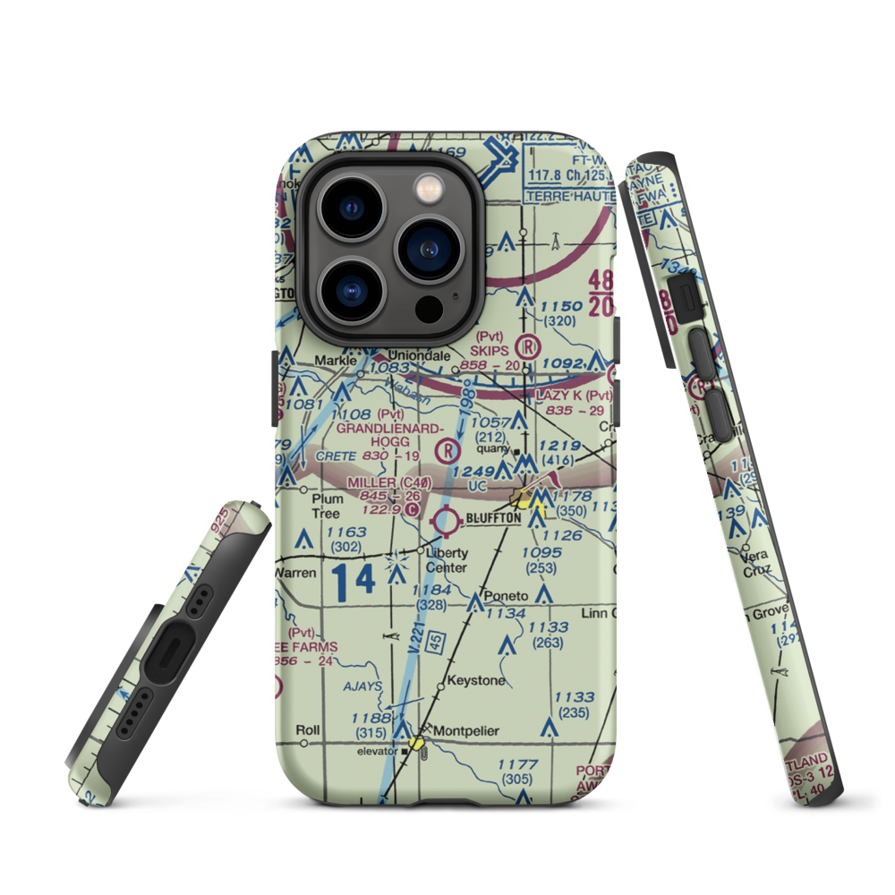 Grandlienard-Hogg Airport (II01) VFR Sectional  Tough iPhone Case iPhone 14 Pro model shown