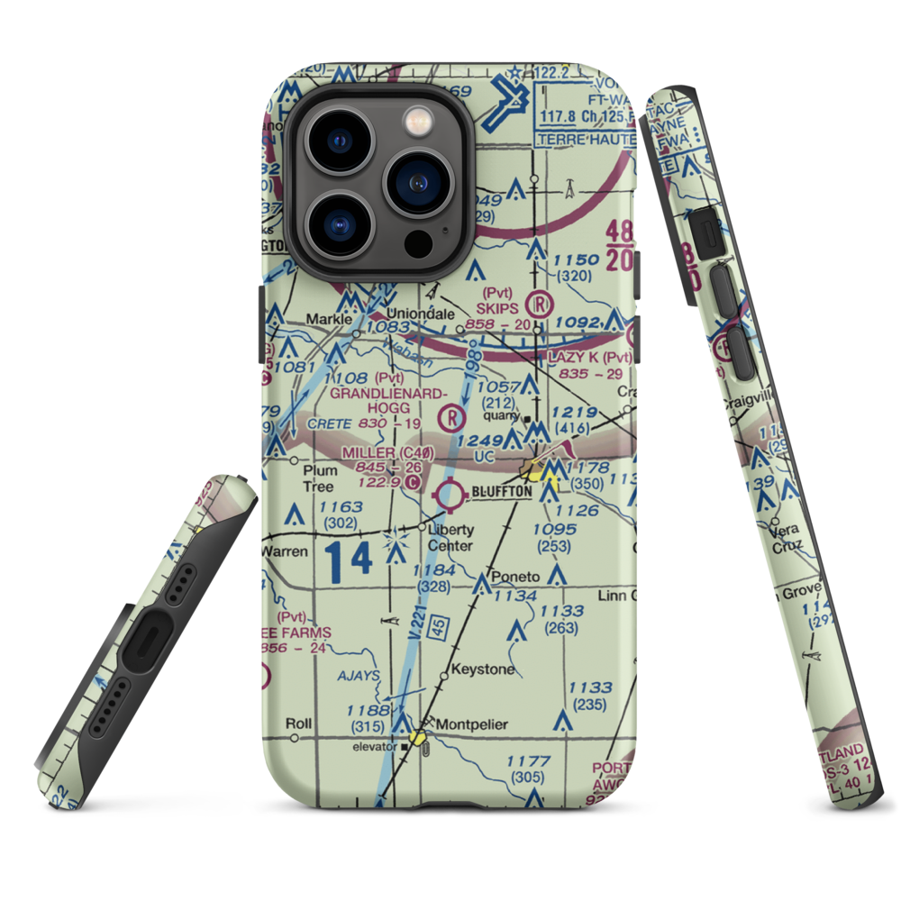 Grandlienard-Hogg Airport (II01) VFR Sectional  Tough iPhone Case iPhone 14 Pro Max model shown