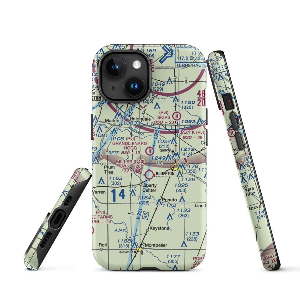 Grandlienard-Hogg Airport (II01) VFR Sectional  Tough iPhone Case iPhone 15 model shown