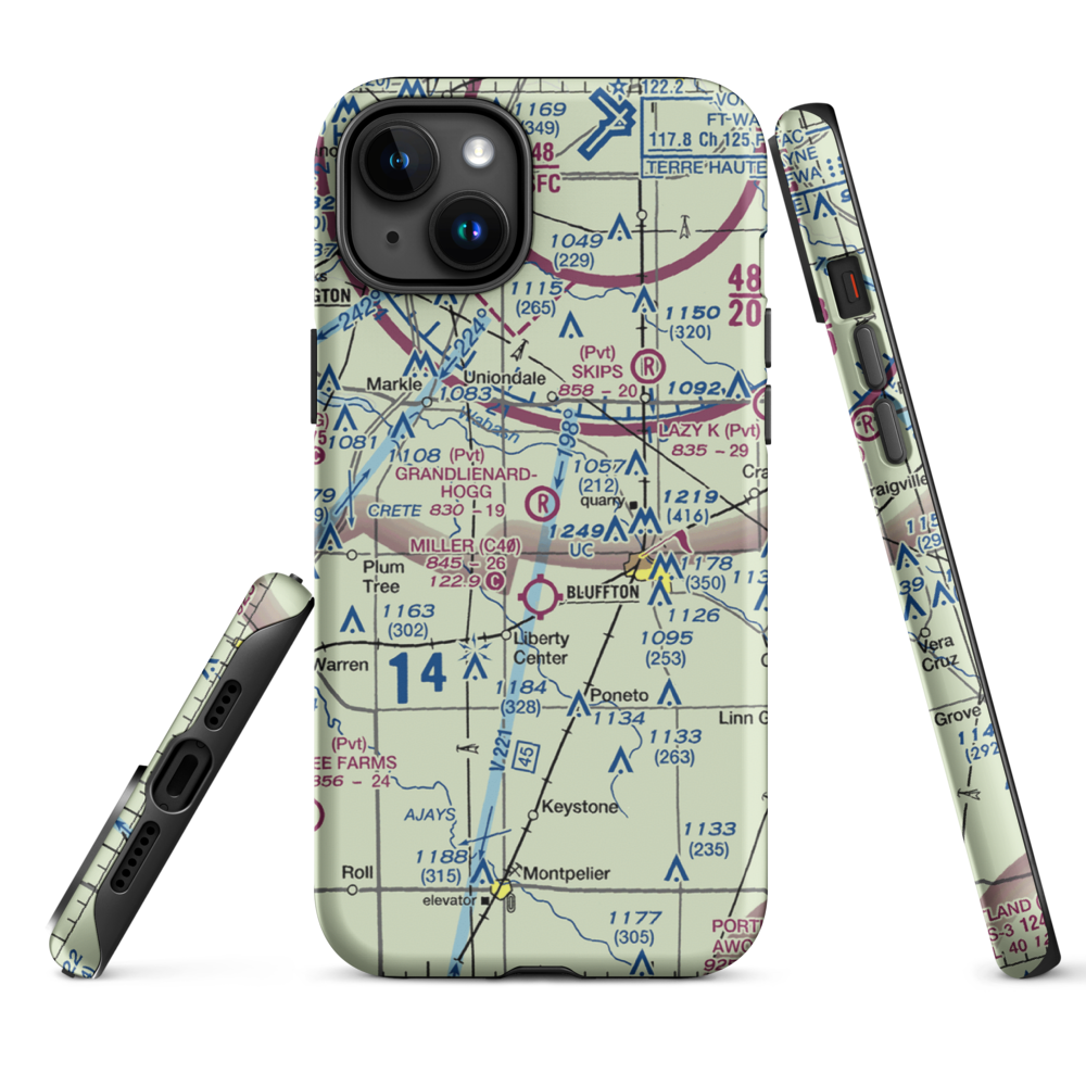 Grandlienard-Hogg Airport (II01) VFR Sectional  Tough iPhone Case iPhone 15 Plus model shown