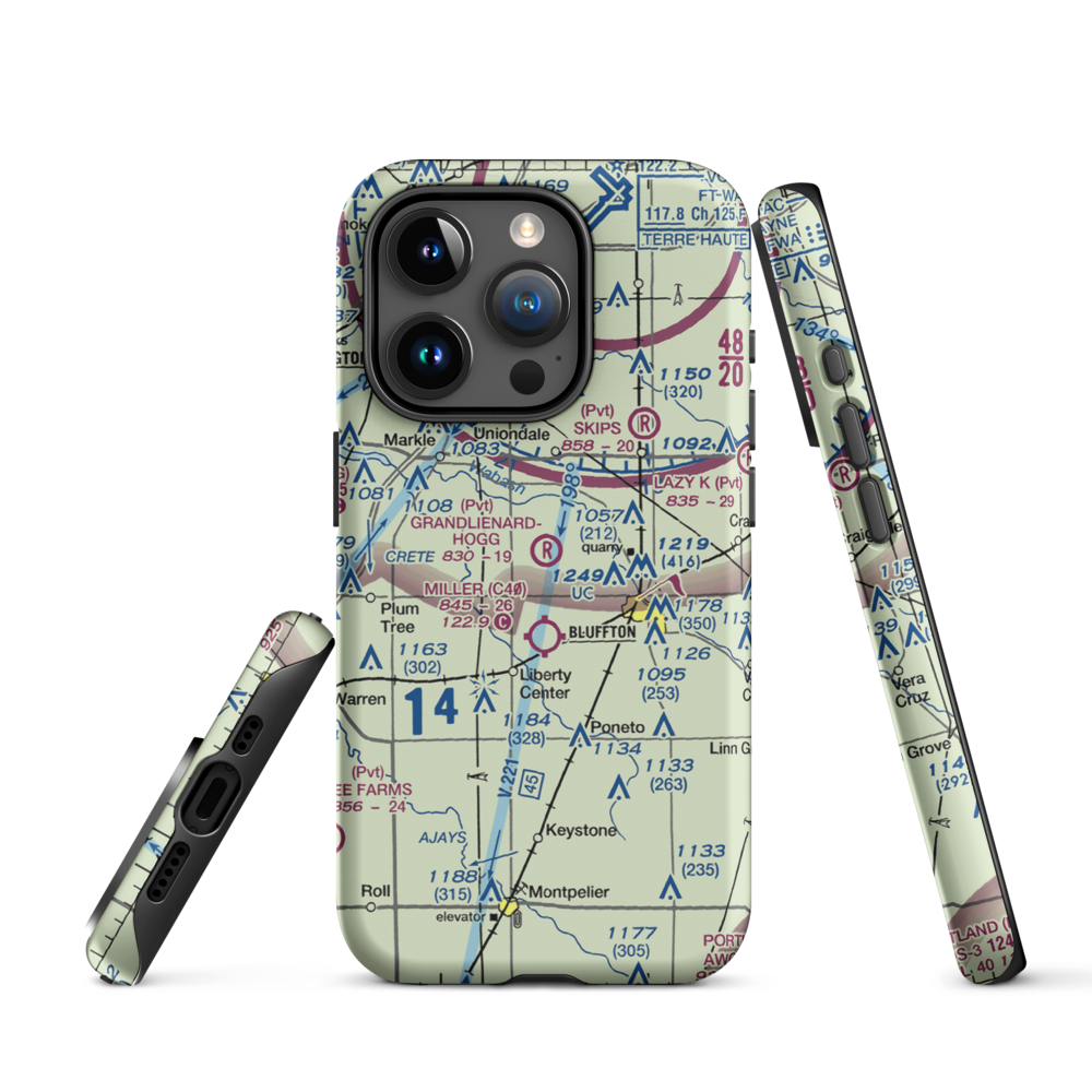 Grandlienard-Hogg Airport (II01) VFR Sectional  Tough iPhone Case iPhone 15 Pro model shown