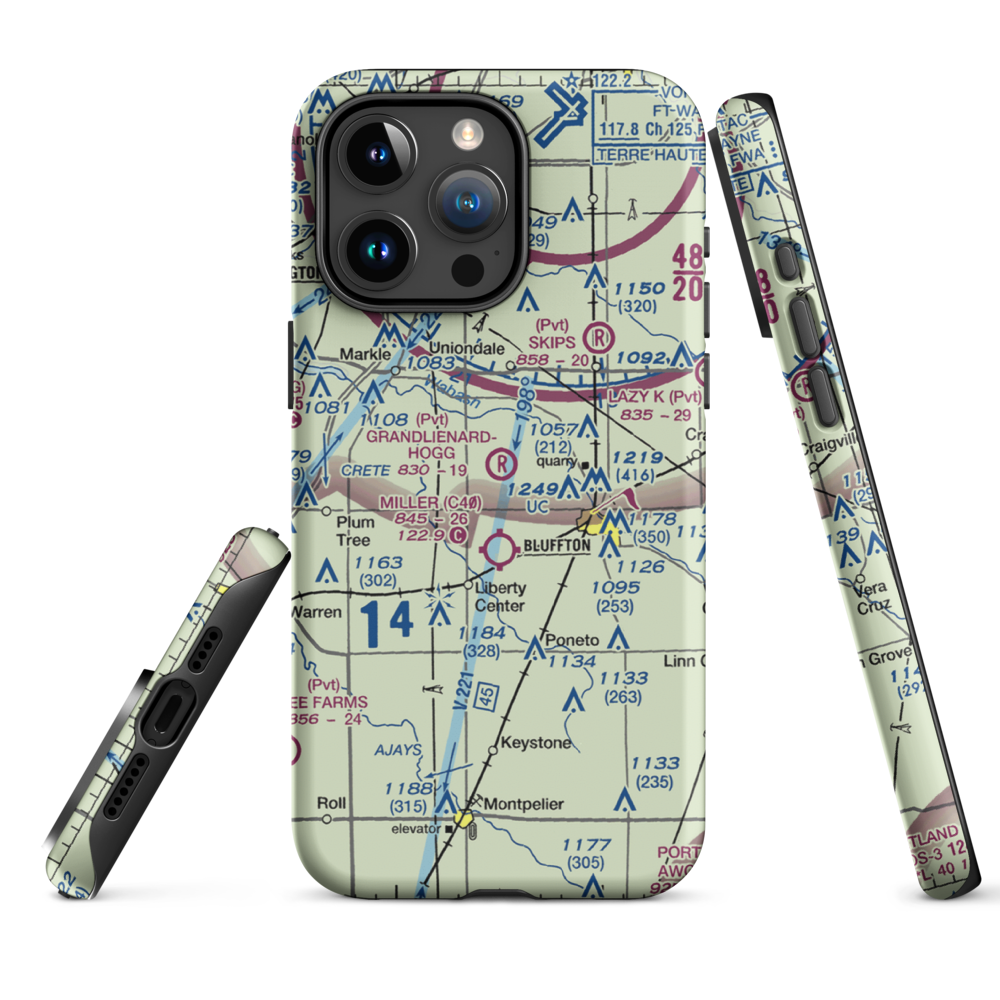 Grandlienard-Hogg Airport (II01) VFR Sectional  Tough iPhone Case iPhone 15 Pro Max model shown