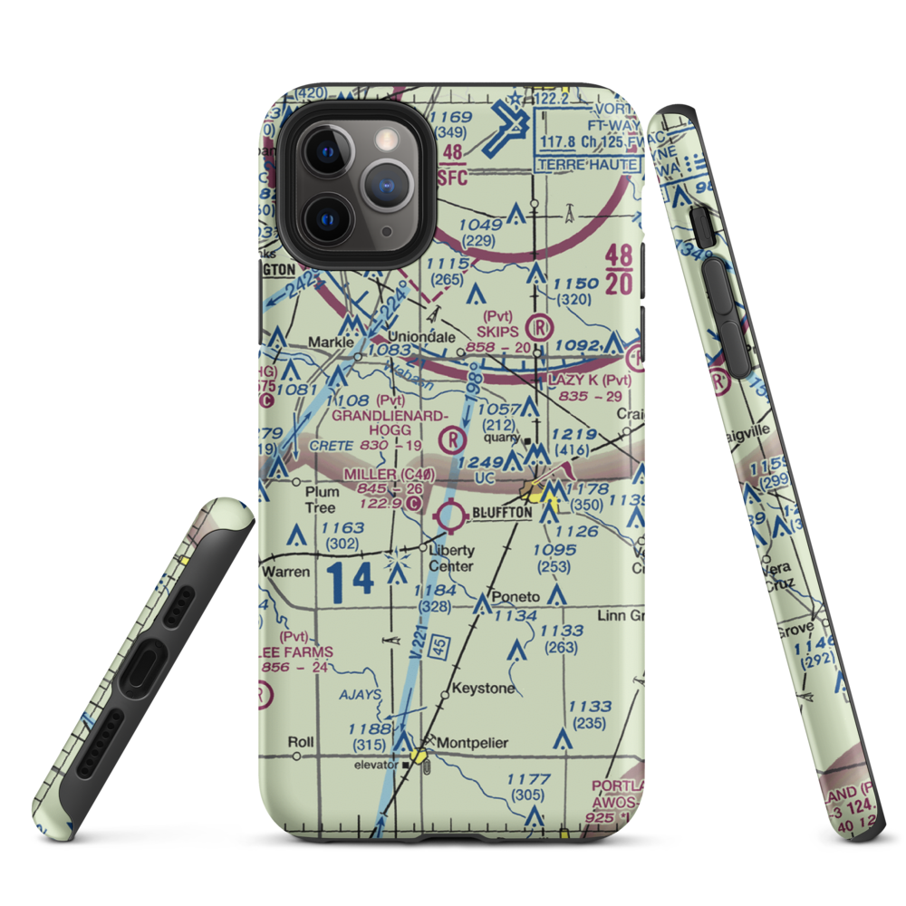 Grandlienard-Hogg Airport (II01) VFR Sectional  Tough iPhone Case iPhone 11 Pro Max model shown