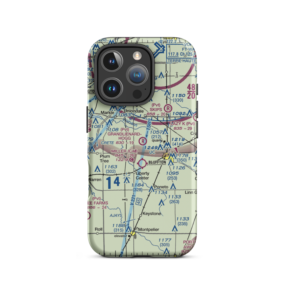 Grandlienard-Hogg Airport (II01) VFR Sectional  Tough iPhone Case iPhone 16 Pro model shown