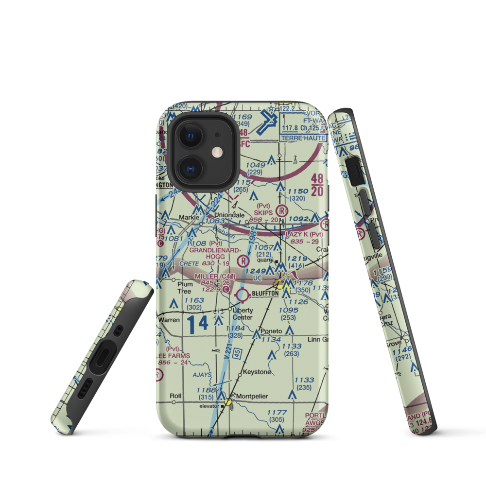 Grandlienard-Hogg Airport (II01) VFR Sectional  Tough iPhone Case iPhone 12 mini model shown