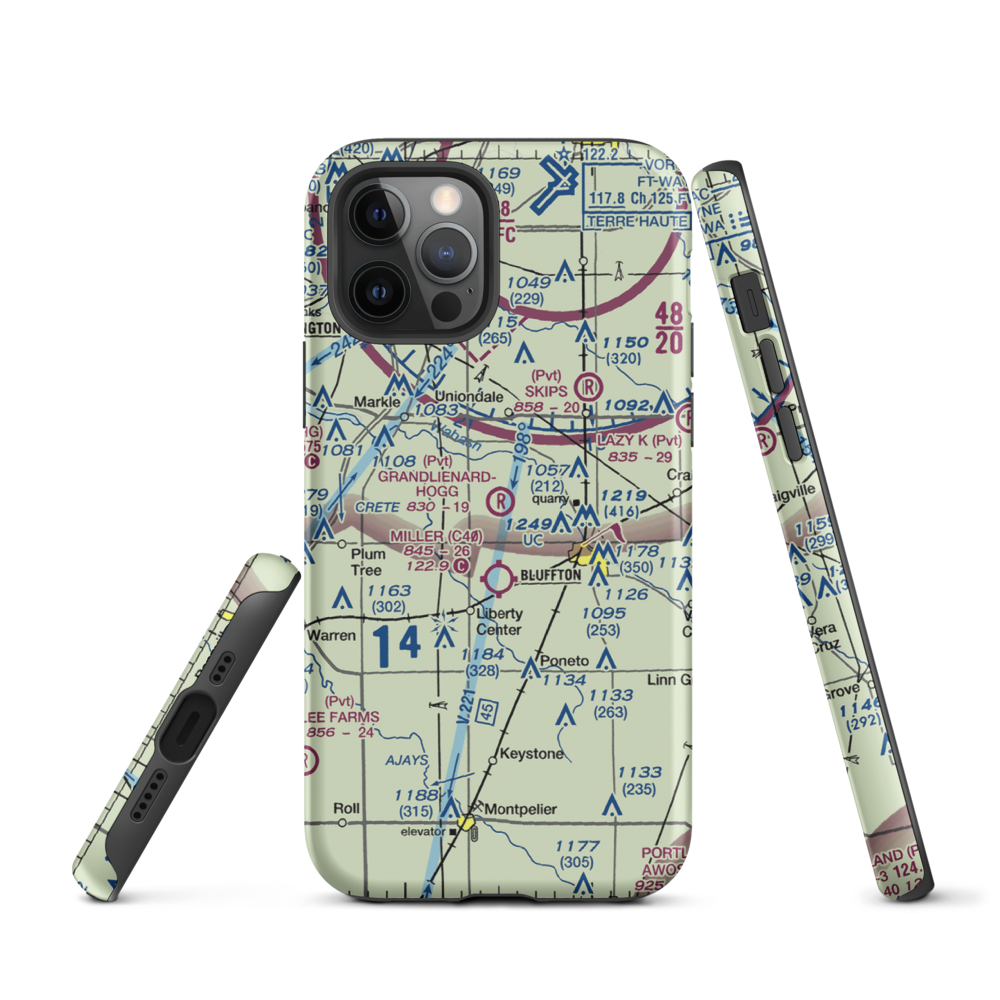 Grandlienard-Hogg Airport (II01) VFR Sectional  Tough iPhone Case iPhone 12 Pro model shown