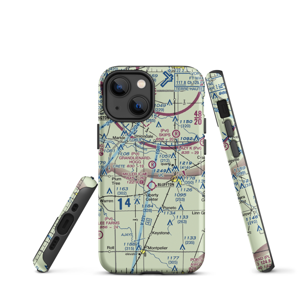 Grandlienard-Hogg Airport (II01) VFR Sectional  Tough iPhone Case iPhone 13 mini model shown