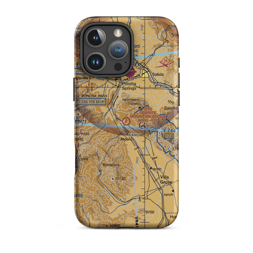 Granite Mountain Lodge Airport (CO11) VFR Sectional  Tough iPhone Case iPhone 16 Pro Max model shown