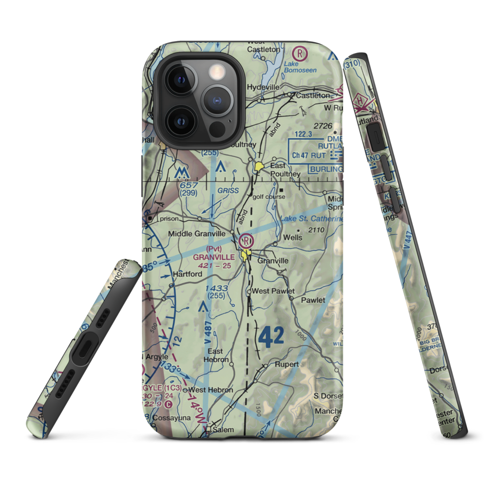 Granville Airport (B01) VFR Sectional  Tough iPhone Case iPhone 12 Pro Max model shown