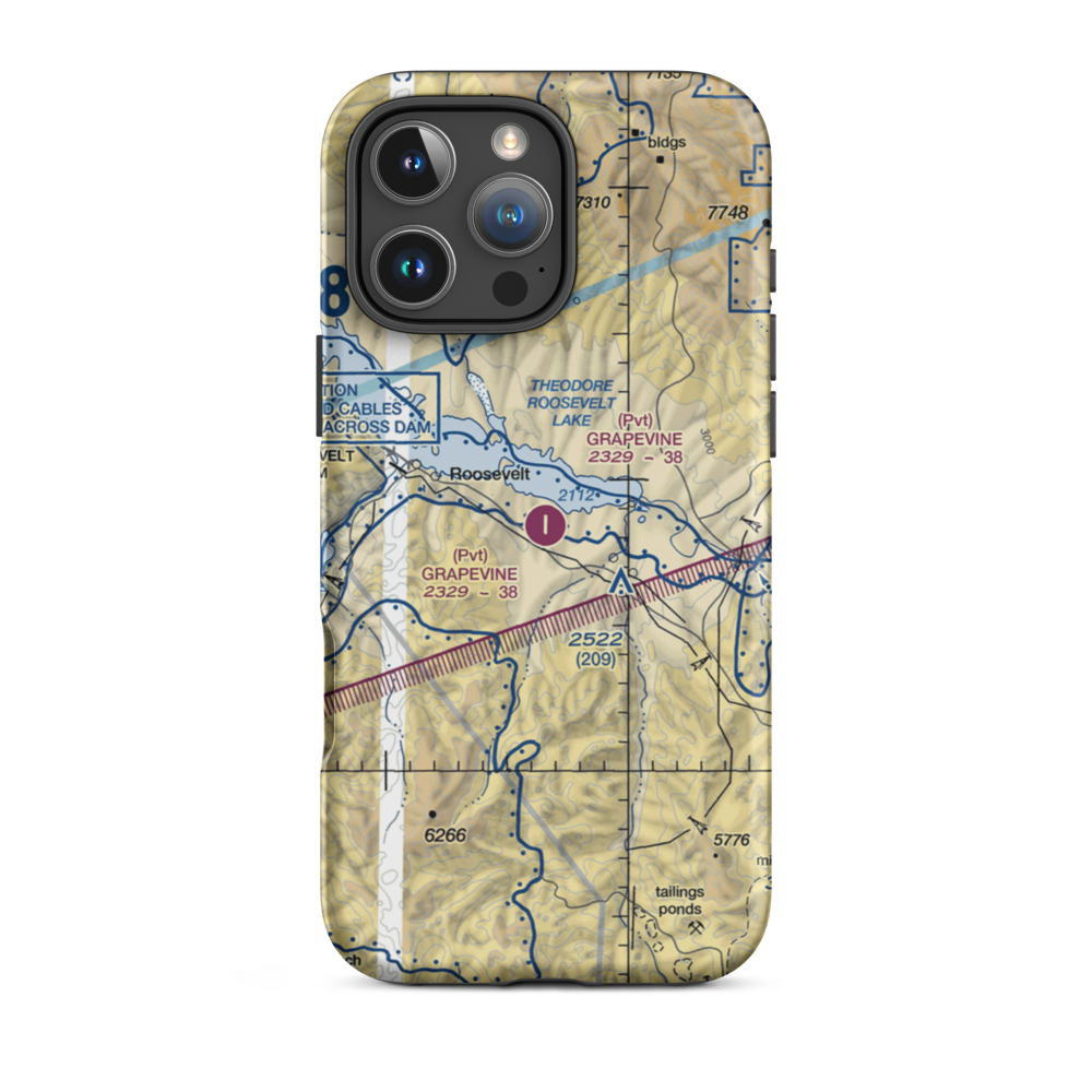 Grapevine Airstrip (88AZ) VFR Sectional  Tough iPhone Case iPhone 16 Pro Max model shown
