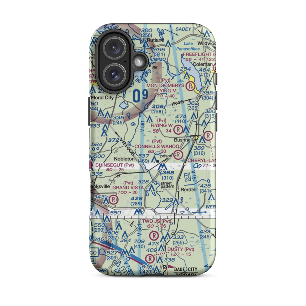 Grass Patch Airport (00FA) VFR Sectional  Tough iPhone Case iPhone 16 Plus model shown