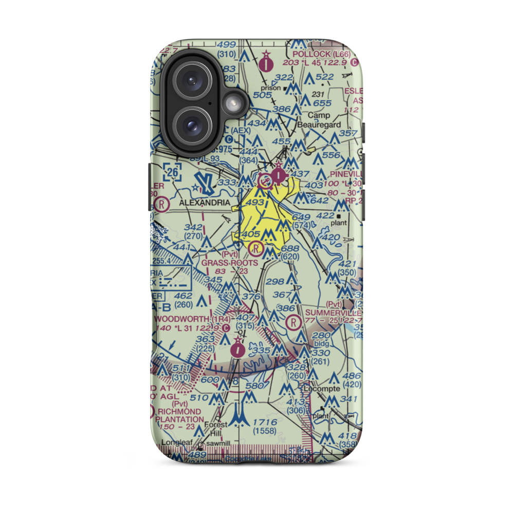 Grass Roots Airport (05LS) VFR Sectional  Tough iPhone Case iPhone 16 Plus model shown