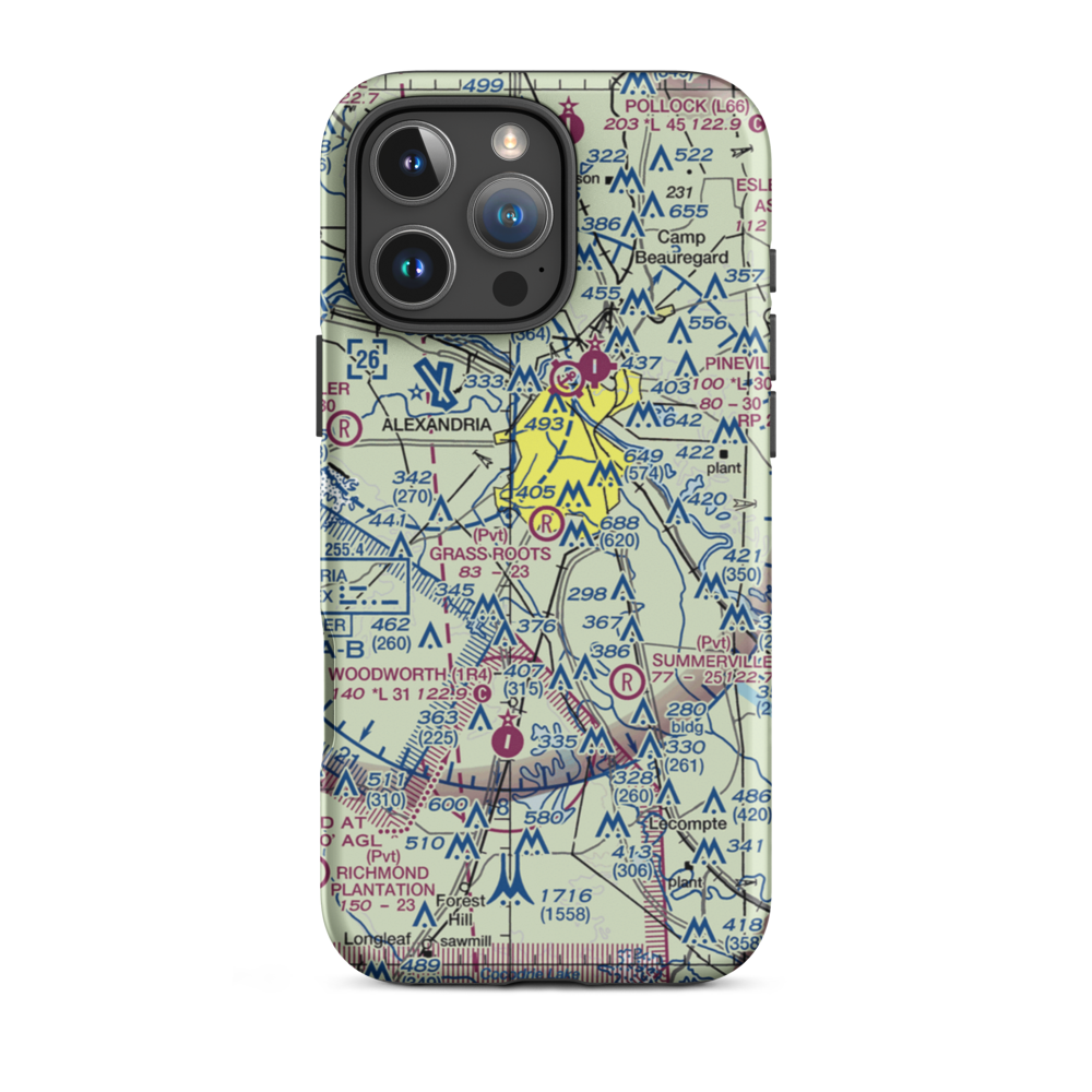 Grass Roots Airport (05LS) VFR Sectional  Tough iPhone Case iPhone 16 Pro Max model shown