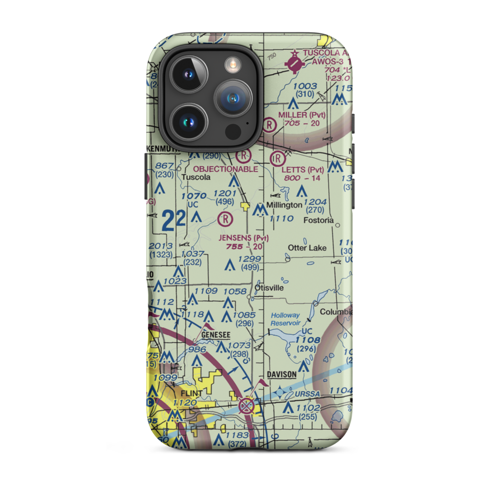 Grass Roots STOLport (9MI5) VFR Sectional  Tough iPhone Case iPhone 16 Pro Max model shown
