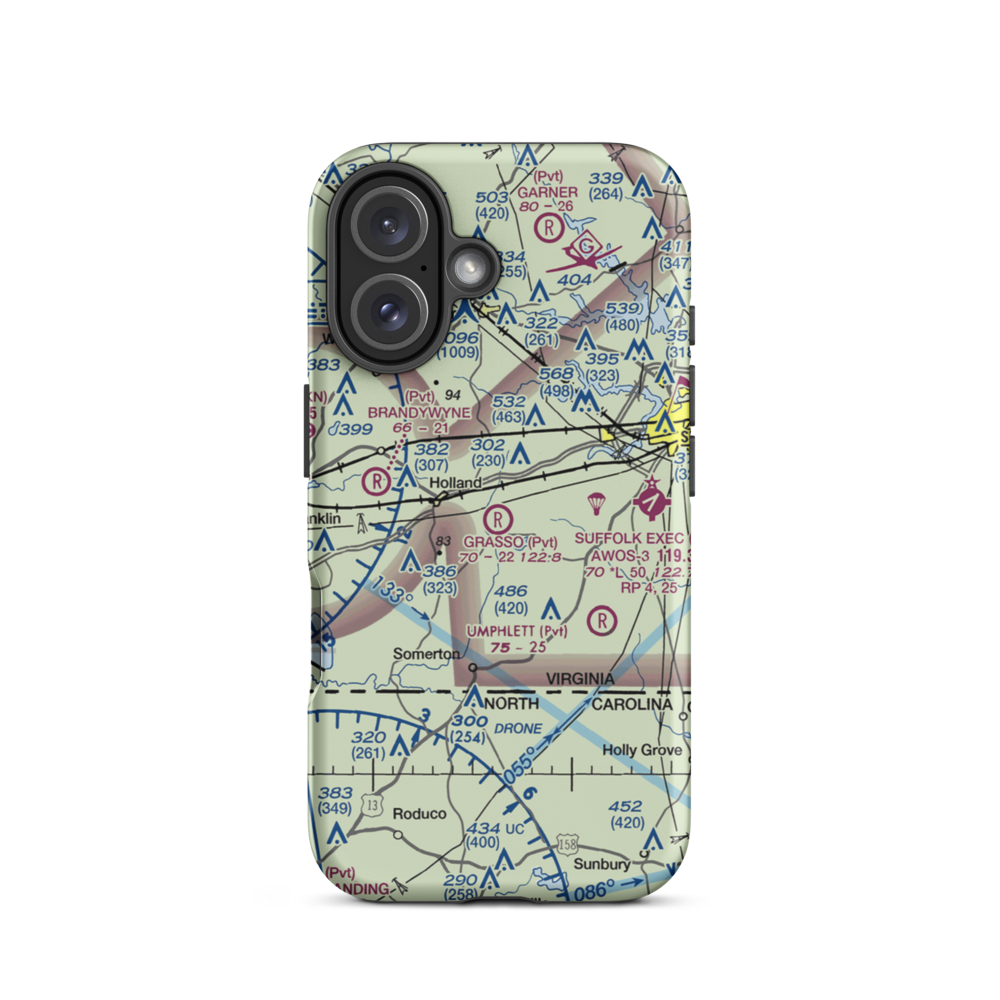 Grasso Salvage Airport (62VA) VFR Sectional  Tough iPhone Case iPhone 16 model shown