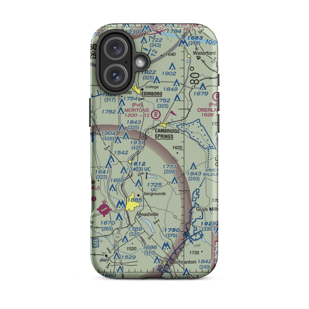 Gravel Run Airport (3PN6) VFR Sectional  Tough iPhone Case iPhone 16 Plus model shown