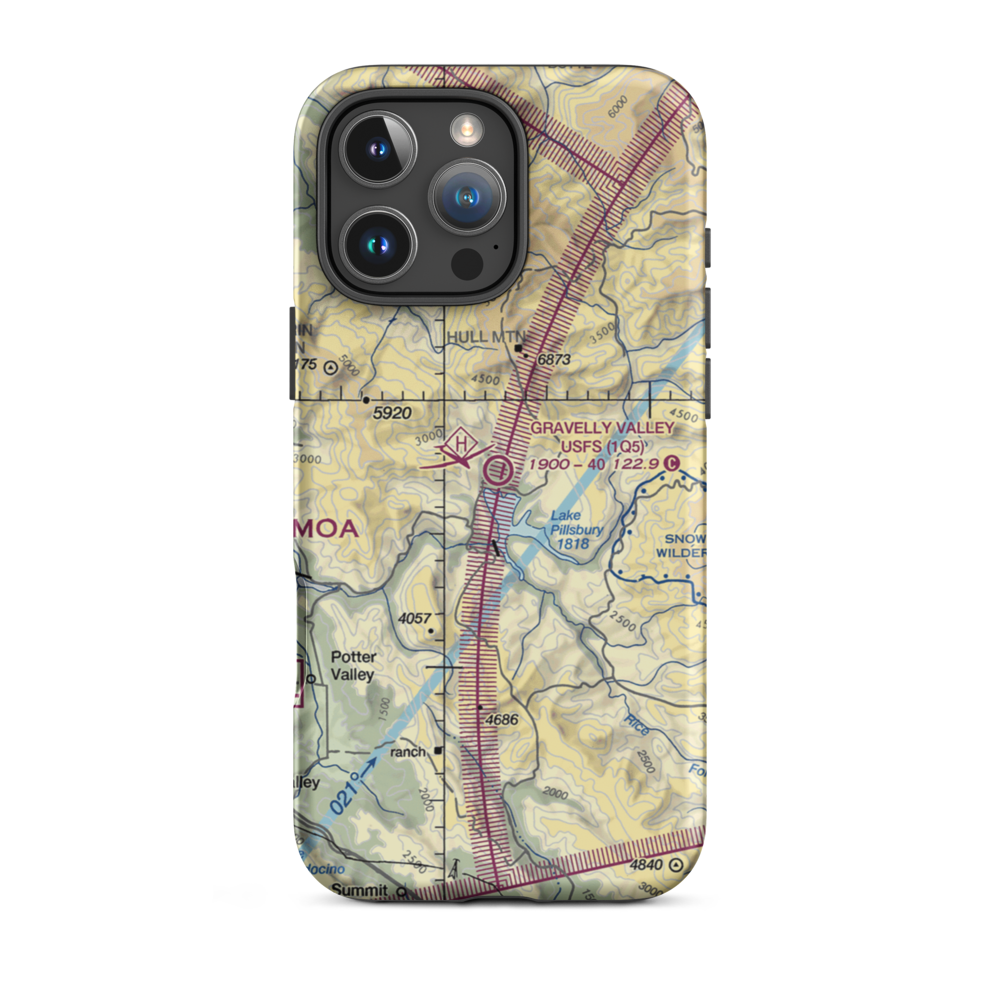 Gravelly Valley Airport (1Q5) VFR Sectional  Tough iPhone Case iPhone 16 Pro Max model shown