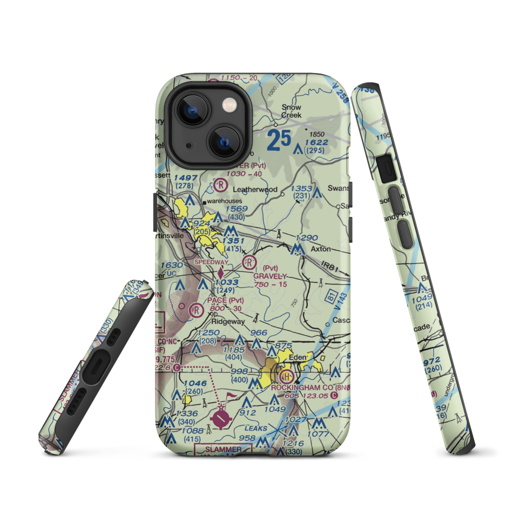 Gravely Airport (VA12) VFR Sectional  Tough iPhone Case iPhone 13 model shown