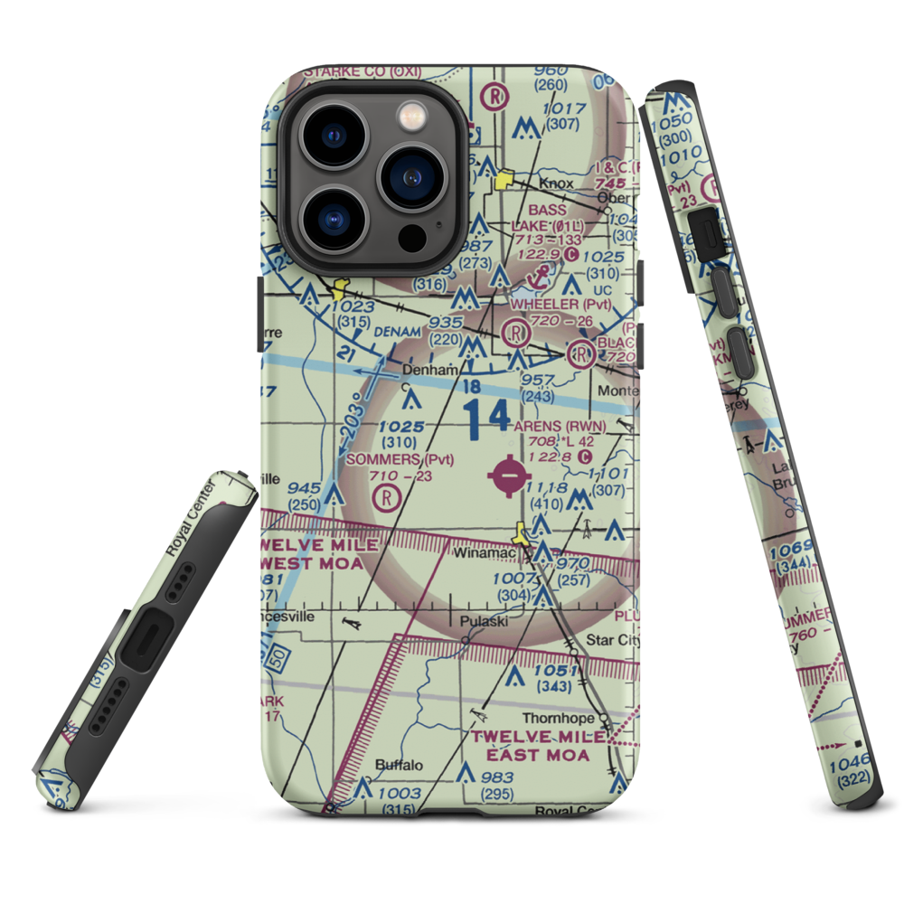 Graves Landing Strip (0IN3) VFR Sectional  Tough iPhone Case iPhone 13 Pro Max model shown