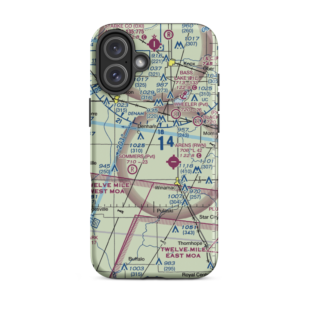 Graves Landing Strip (0IN3) VFR Sectional  Tough iPhone Case iPhone 16 Plus model shown