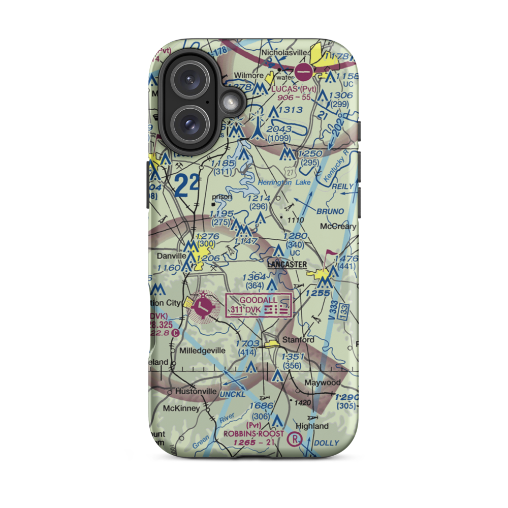 Gravity Zero Airport (99KY) VFR Sectional  Tough iPhone Case iPhone 16 Plus model shown