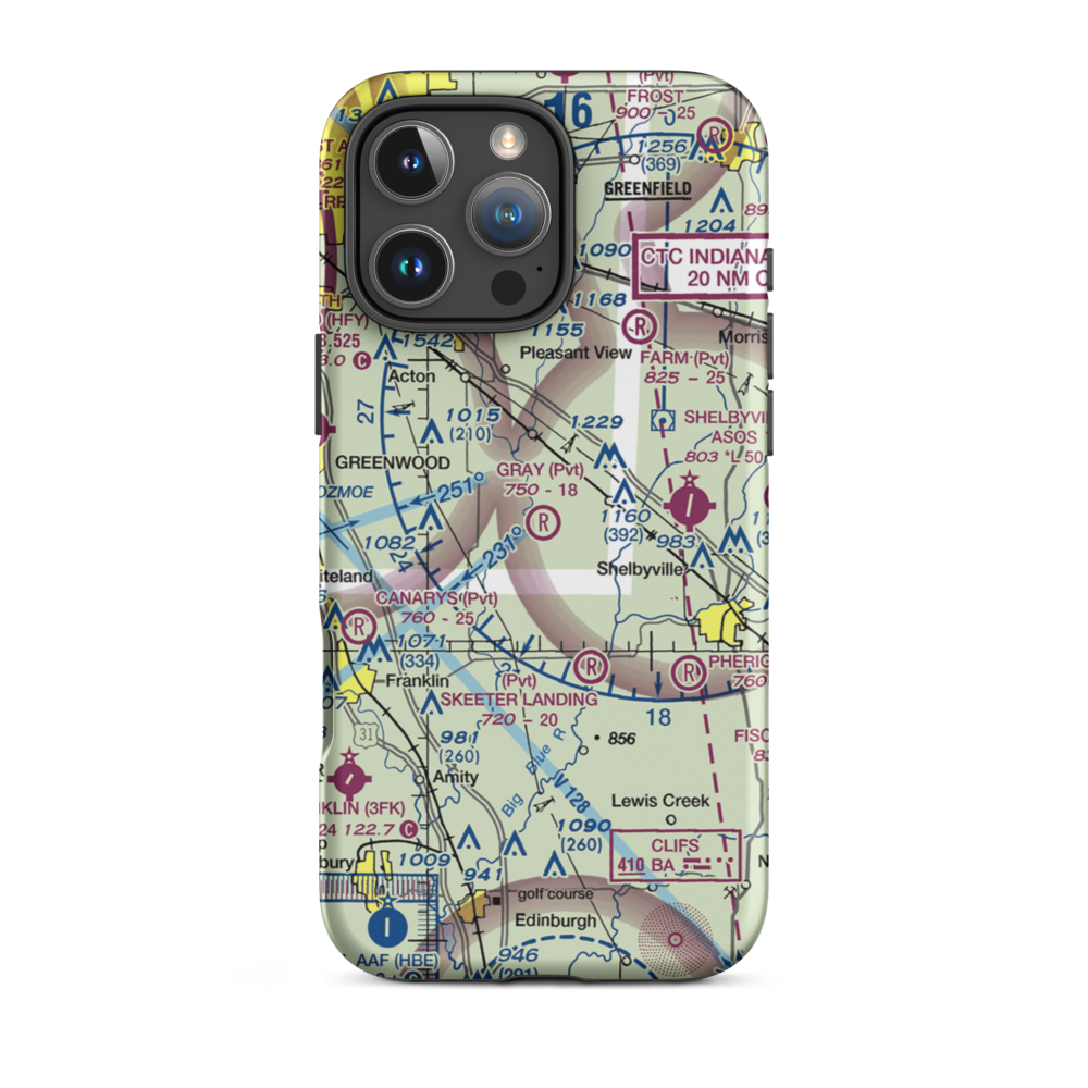 Gray Airport (07IN) VFR Sectional  Tough iPhone Case iPhone 16 Pro Max model shown
