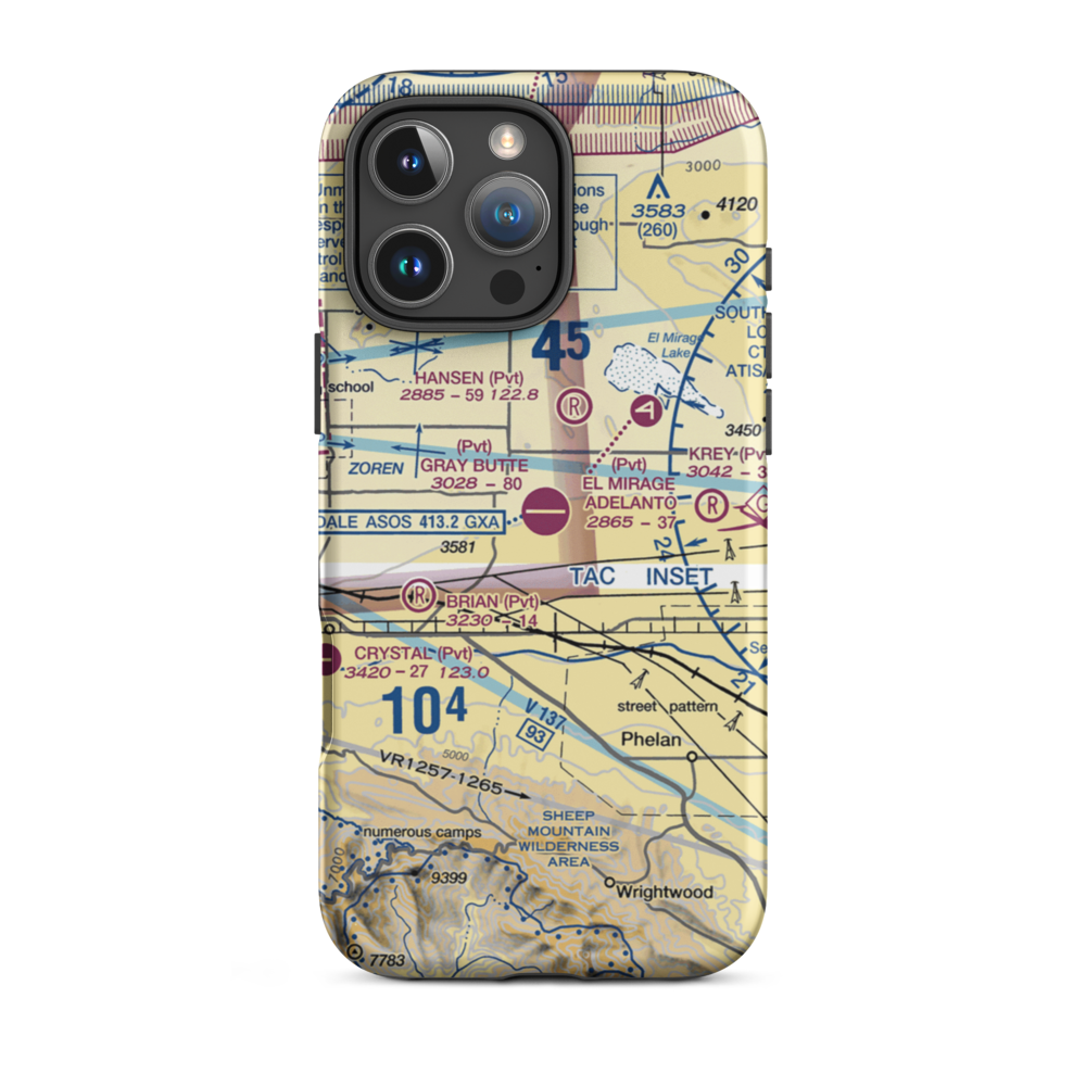 Gray Butte Field (04CA) VFR Sectional  Tough iPhone Case iPhone 16 Pro Max model shown