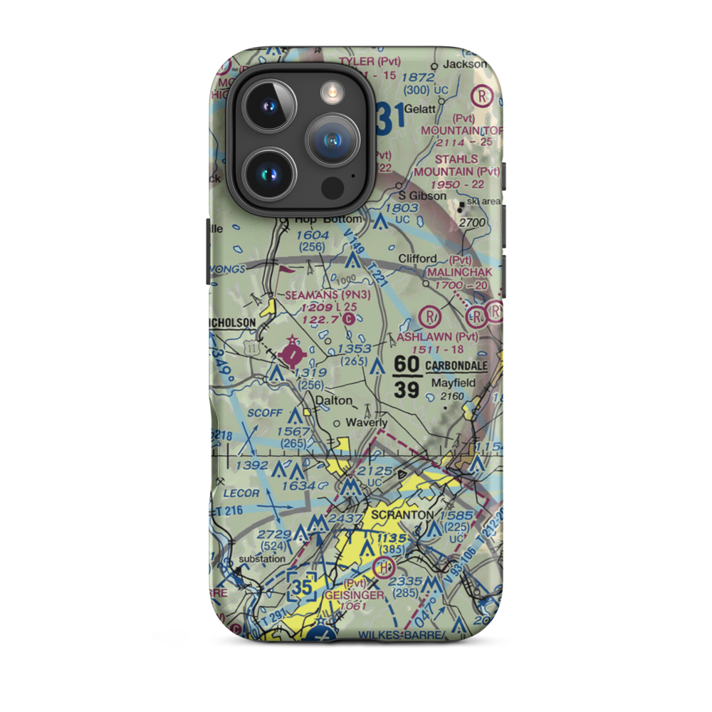 Grayce Farms Airport (PA82) VFR Sectional  Tough iPhone Case iPhone 16 Pro Max model shown