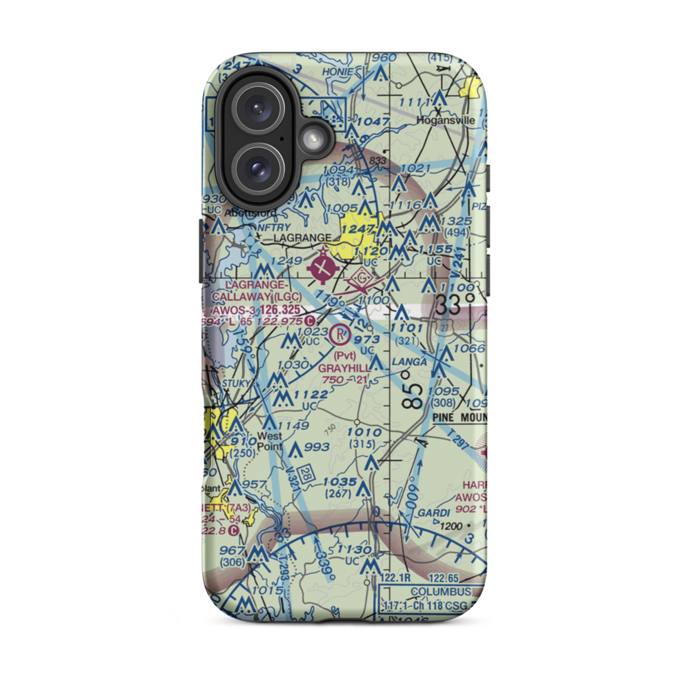 Grayhill Airport (GA98) VFR Sectional  Tough iPhone Case iPhone 16 Plus model shown