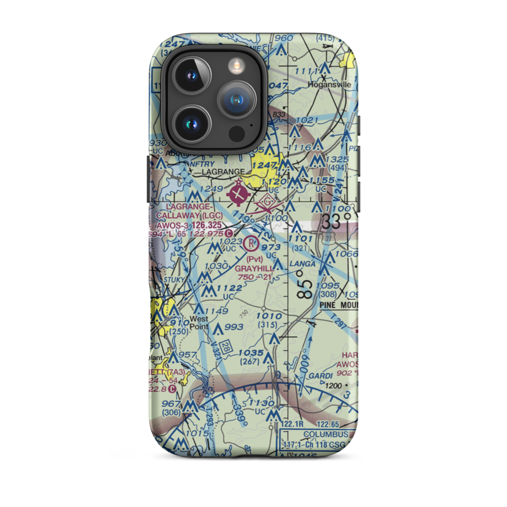 Grayhill Airport (GA98) VFR Sectional  Tough iPhone Case iPhone 16 Pro Max model shown