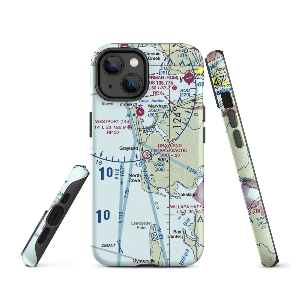 Grayland Intergalactic Airport (43IG) VFR Sectional  Tough iPhone Case iPhone 14 model shown