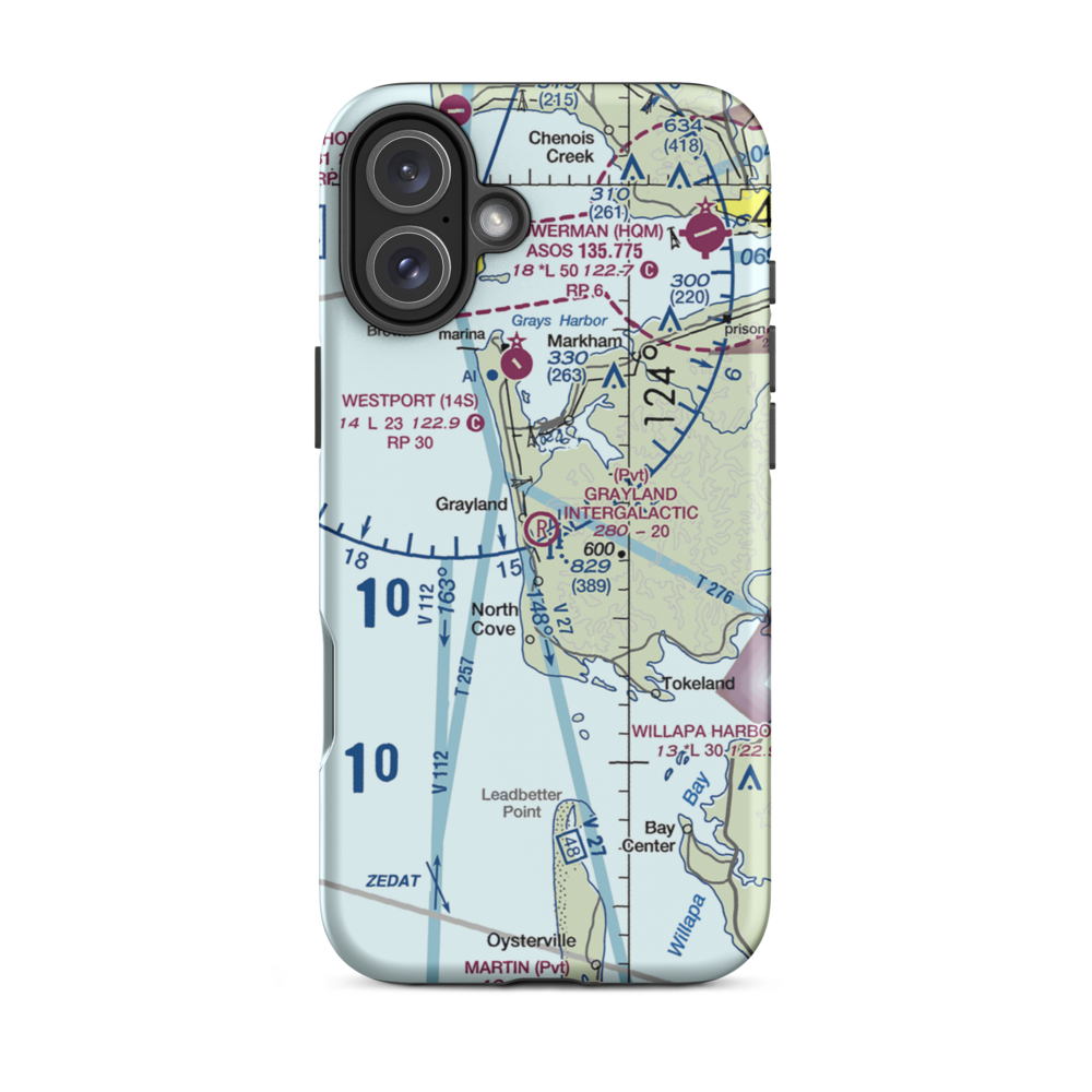 Grayland Intergalactic Airport (43IG) VFR Sectional  Tough iPhone Case iPhone 16 Plus model shown