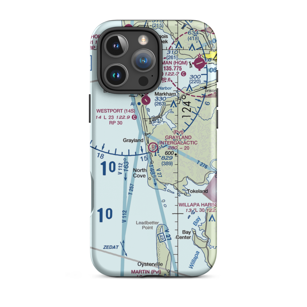 Grayland Intergalactic Airport (43IG) VFR Sectional  Tough iPhone Case iPhone 16 Pro Max model shown