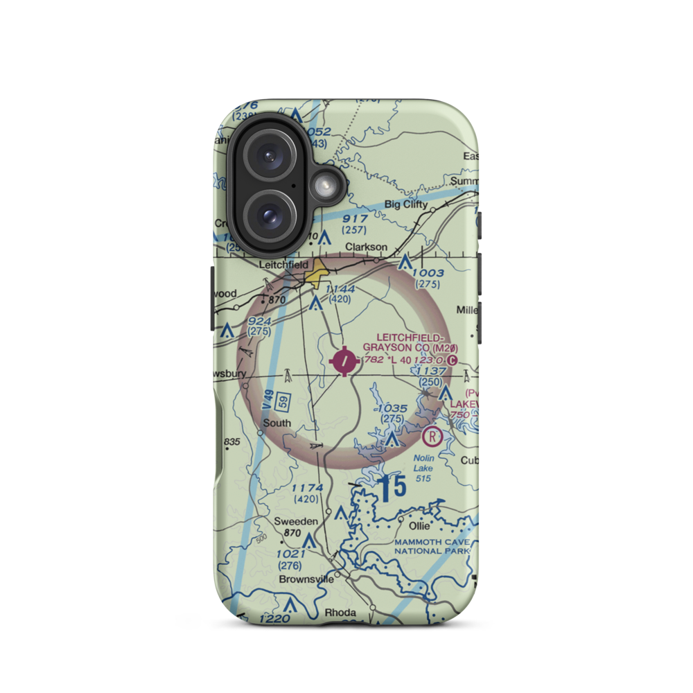 Grayson County Airport (M20) VFR Sectional  Tough iPhone Case iPhone 16 model shown