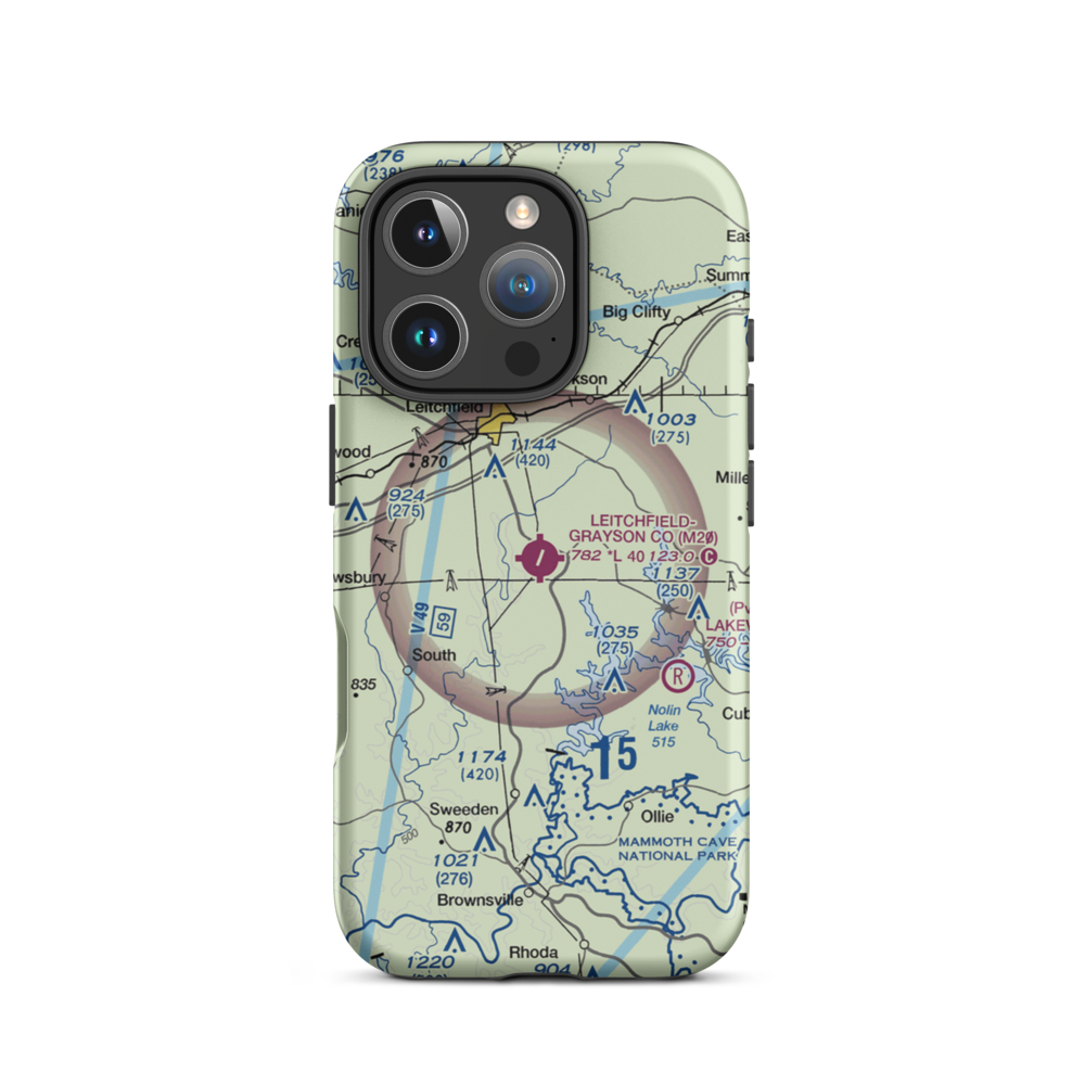 Grayson County Airport (M20) VFR Sectional  Tough iPhone Case iPhone 16 Pro model shown