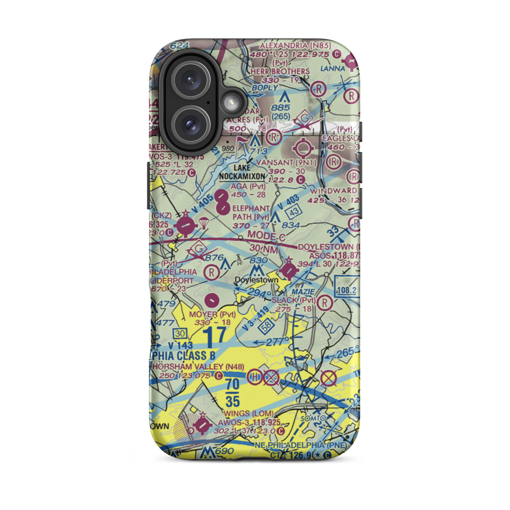 Graystrip Airport (PS46) VFR Sectional  Tough iPhone Case iPhone 16 Plus model shown