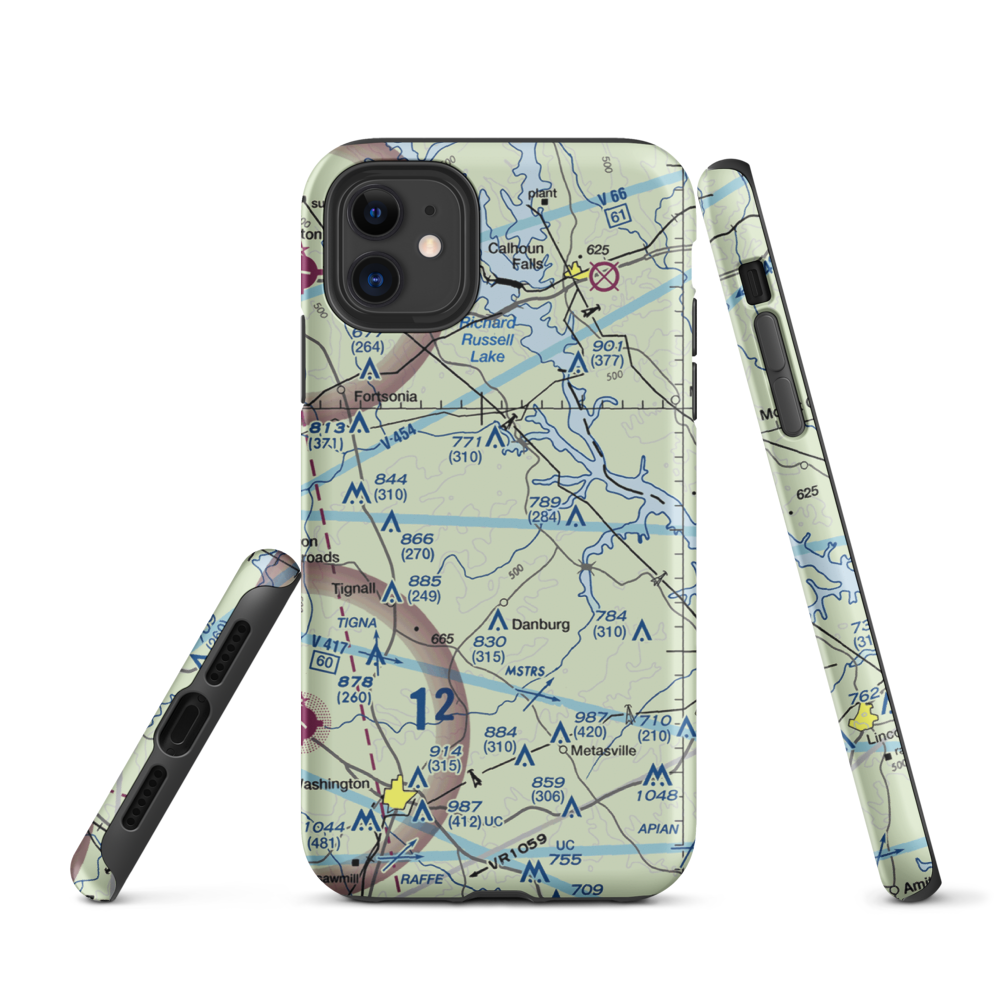 Great Oaks Airport (69GE) VFR Sectional  Tough iPhone Case iPhone 11 model shown