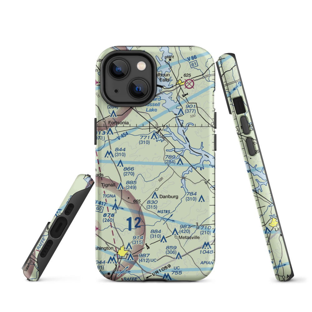 Great Oaks Airport (69GE) VFR Sectional  Tough iPhone Case iPhone 14 model shown