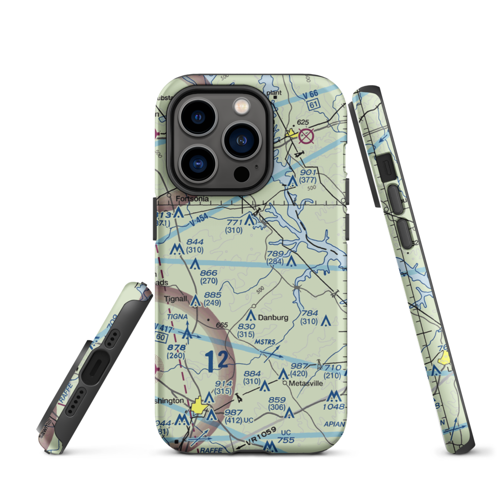 Great Oaks Airport (69GE) VFR Sectional  Tough iPhone Case iPhone 14 Pro model shown