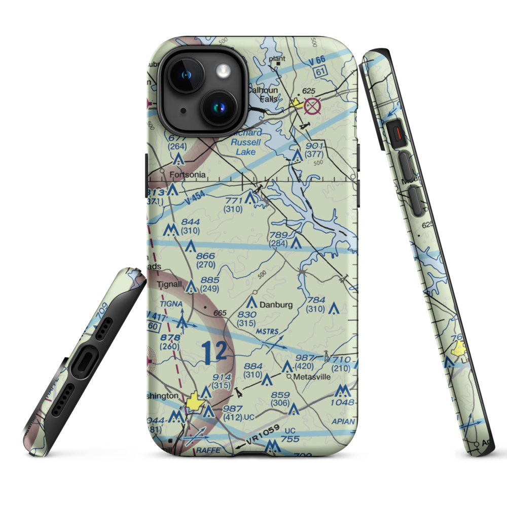 Great Oaks Airport (69GE) VFR Sectional  Tough iPhone Case iPhone 15 Plus model shown