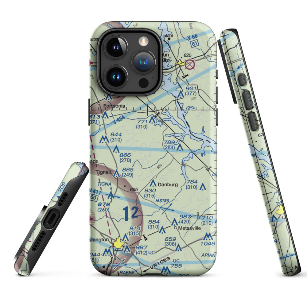 Great Oaks Airport (69GE) VFR Sectional  Tough iPhone Case iPhone 15 Pro Max model shown