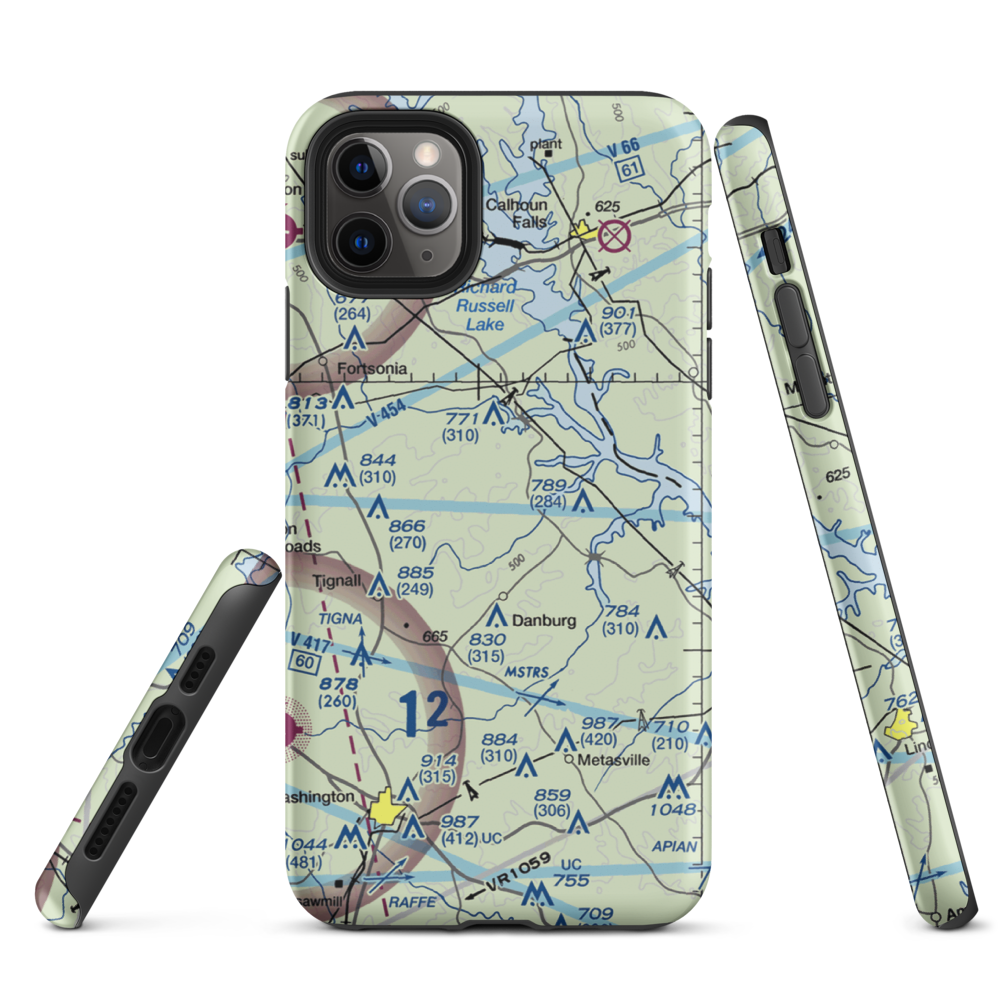 Great Oaks Airport (69GE) VFR Sectional  Tough iPhone Case iPhone 11 Pro Max model shown