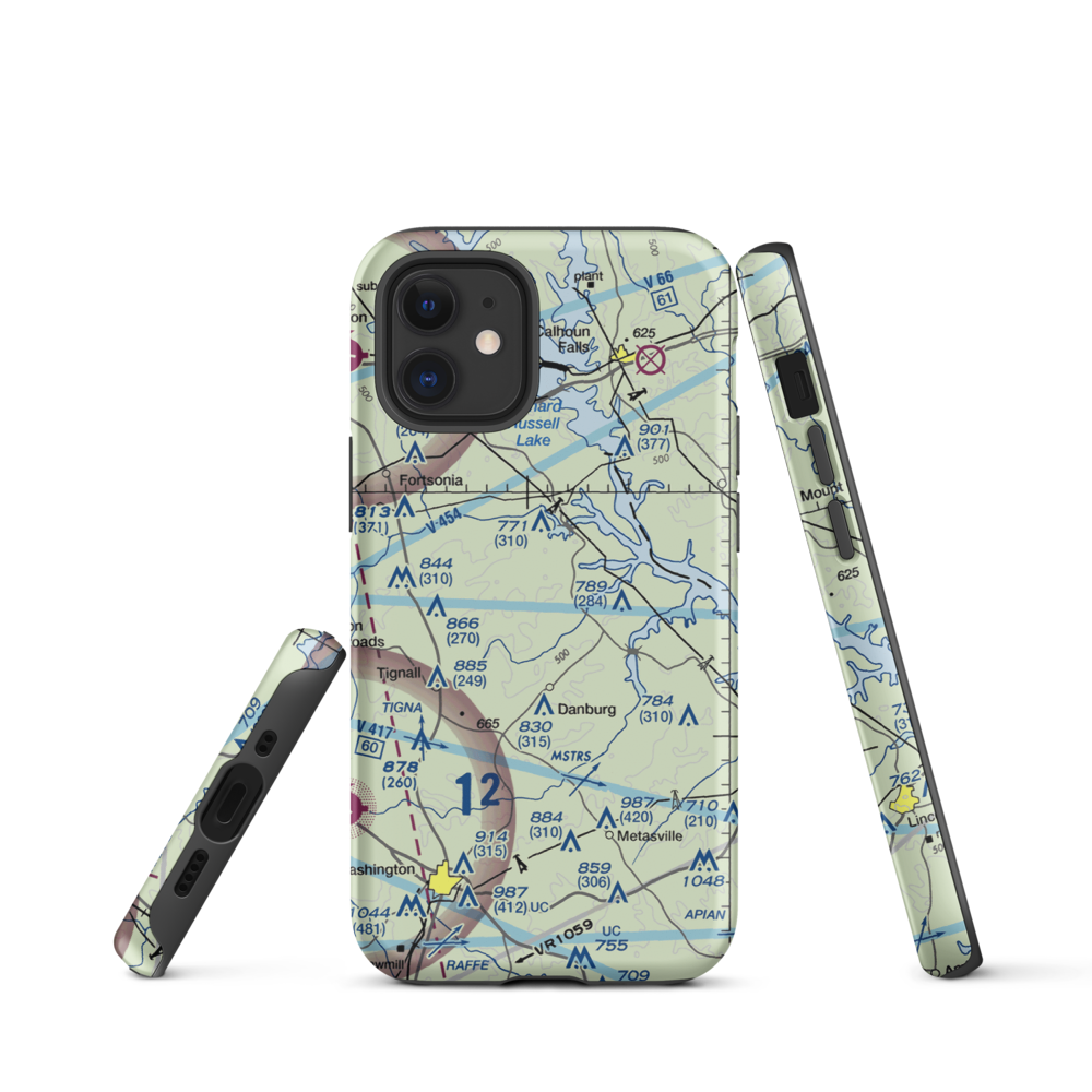 Great Oaks Airport (69GE) VFR Sectional  Tough iPhone Case iPhone 12 mini model shown