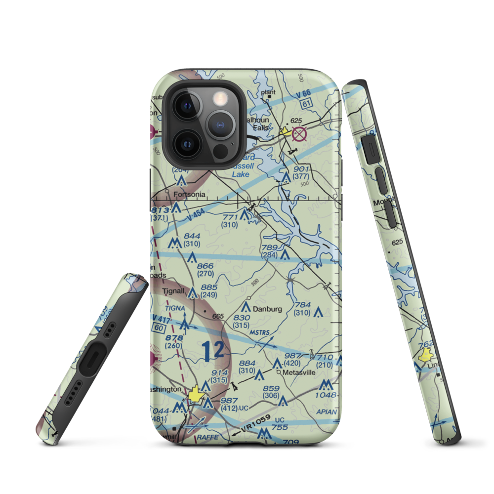 Great Oaks Airport (69GE) VFR Sectional  Tough iPhone Case iPhone 12 Pro model shown