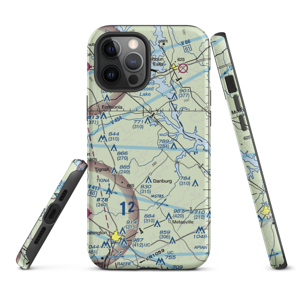 Great Oaks Airport (69GE) VFR Sectional  Tough iPhone Case iPhone 12 Pro Max model shown