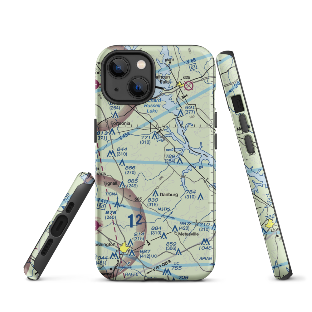Great Oaks Airport (69GE) VFR Sectional  Tough iPhone Case iPhone 13 model shown